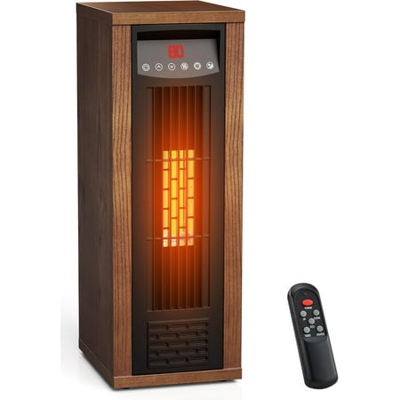 YANGLI 1500W Infrared Tower Heater with Remote & Thermostat, Walnut