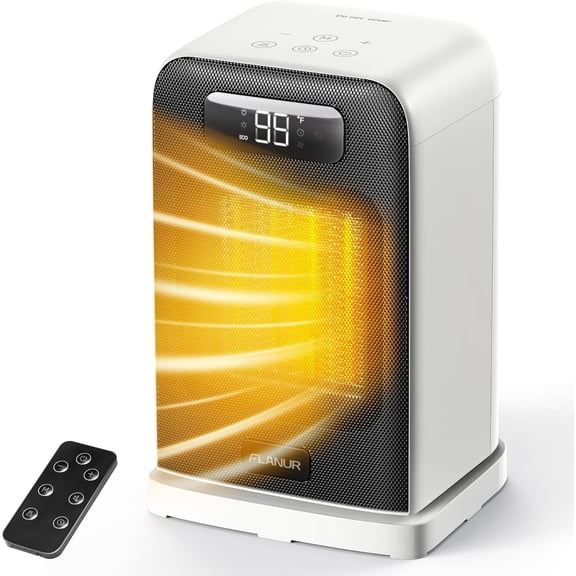 YANGLI 1500W Space Heater with Remote, 70 Oscillation & LED Display, White