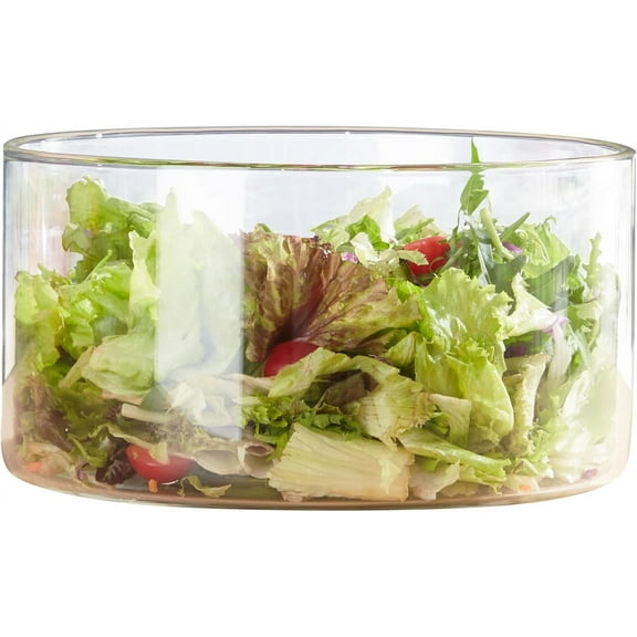 YANGLI 190oz Extra Large Glass Trifle Bowl - Modern Design Clear Glass Round Dessert Centerpiece Serving Bowl, Microwave & Dishwasher Safe