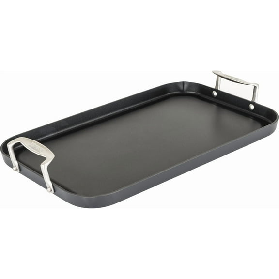 YANGLI 19x11 Inch Double Burner Griddle | Hard Anodized Nonstick Surface, Oven Safe, Works on Gas, Ceramic & Electric Stoves