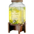 thumbnail image 1 of YANGLI 2-Gallon Glass Drink Dispenser with Acacia Wood Stand, Lid & Stainless Steel Spigot, 1 of 6