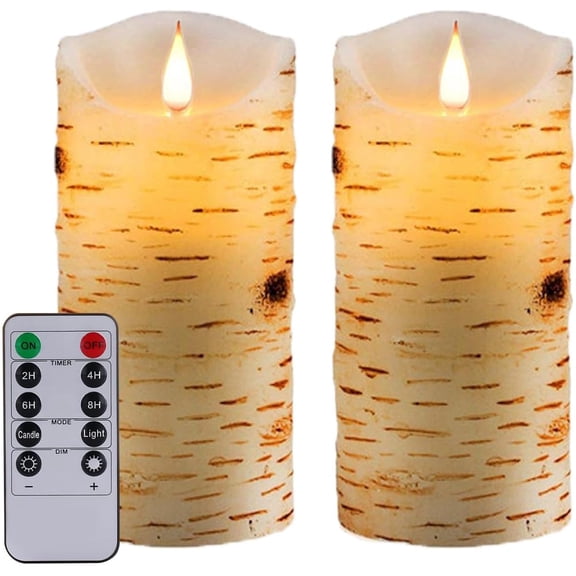 YANGLI 2-Pack Flameless LED Candles with Remote, Real Wax Pillar with 24-Hour Timer & 10-Key Control