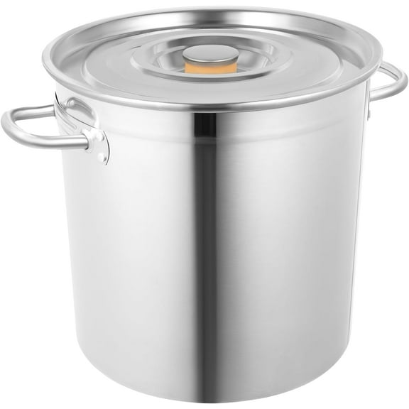 YANGLI 35-Liter Stainless Steel Stockpot with Lid, Large Cooking Pot 201 Stainless Steel Heavy-Duty Canning Pot for Cooking Heating