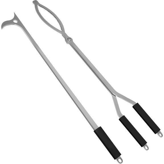 YANGLI 40-Inch Fire Tongs, Stainless Steel Log Grabber for Fire Pit, Bonfire, Campfire & Indoor Fireplace