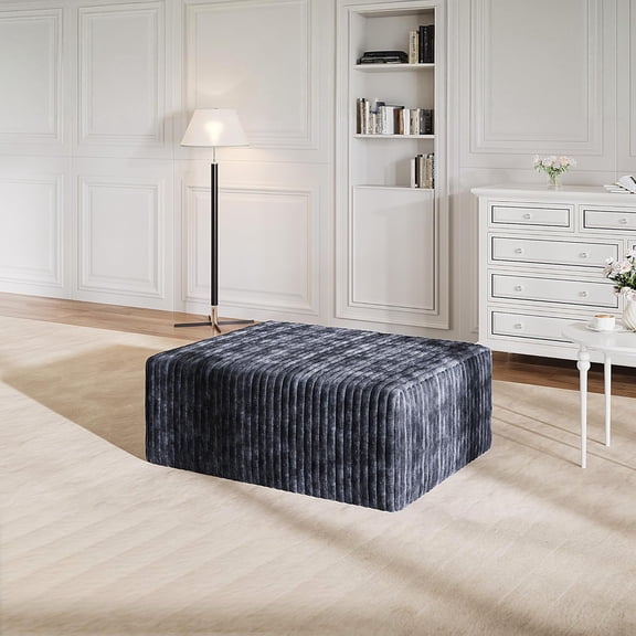 YANGLI 40" L-Shape Sectional Sofa Ottoman, Memory Foam Cloud Couch Ottoman, No Assembly, Oversized Chaise Modular Ottoman for Living/Office/Apartment - Left/Right, Gray