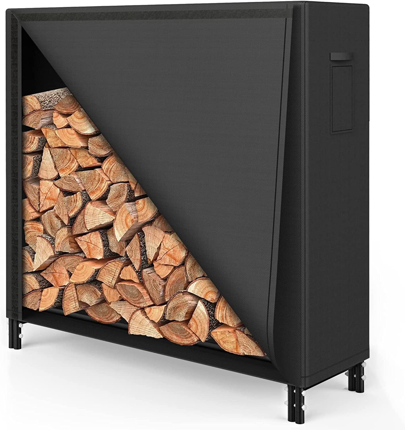 Forestry Rack YANGLI 4FT Firewood Rack with Oxford Cover Set, Weather Resistant ...