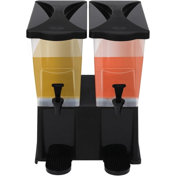 YANGLI 5.81 Gallon Beverage Dispenser w/ Stand  Double Tank, Plastic Clear Jar w/ Spigot  for Ice Tea, Beer, Margarita, Juice  Home Bar Parties