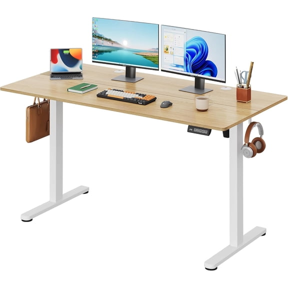 YANGLI 55"x28" Electric Standing Desk, 3 Memory Preset, Ergonomic, Maple