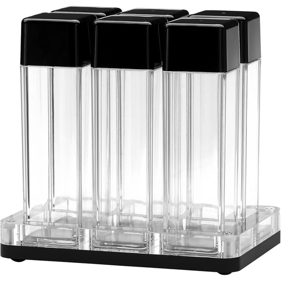 YANGLI 6-Tube Single Dose Coffee Bean Cellar Set with Stand & Hopper, 25-28g Capacity, One-Way Exhaust Valve, Espresso Bean Storage