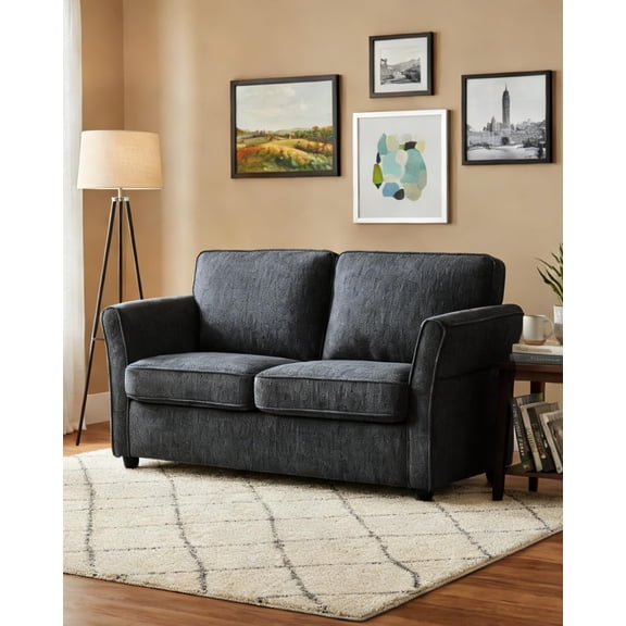 YANGLI 67" Loveseat Sofa, Chenille Fabric w/ Removable Covers, Outward Arms, Spring Cushion & Solid Wood Frame, Deep Seat, for Small Apartment/Living/Reading Nook/Bedroom, Grey