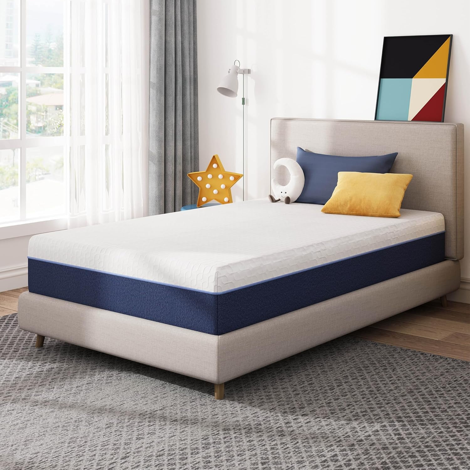 YANGLI 8 Inch Twin Gel Memory Foam Mattress | Enhanced Cooling & Pressure Relief, Medium Firm Support, CertiPUR-US Certified, Bed-in-a-Box
