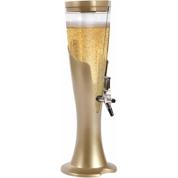 YANGLI Beer Tower Drink Dispenser 3L w/ Ice Tube & Colorful Lights, Mimosa Champagne Dispenser for Party, Bars, Home Water Tower Dispenser
