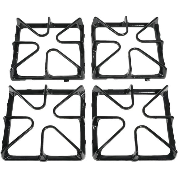 YANGLI Cast Iron Gas Range Surface Burner Grates (4-Pack) - Replacement for GE Stove Top Parts (WB31K10034 Compatible)
