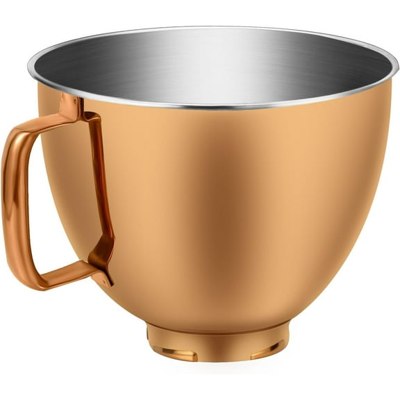 YANGLI Copper Stainless Steel Mixer Bowl for KitchenAid 4.5-5 Qt Tilt-Head Mixers, Dishwasher Safe, No Residue