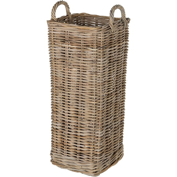 YANGLI Kobo Square Umbrella Stand with Metal Water Catch, Gray Storage Basket