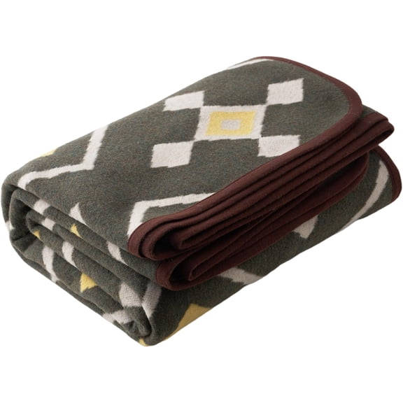 YANGLI Merino Wool Blanket - Large Warm Soft Washable Throw (Green Check)