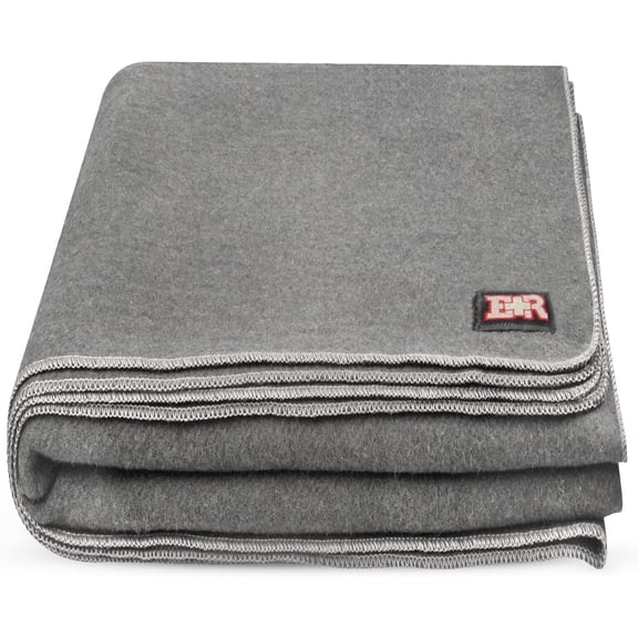 YANGLI Military Wool Blanket - 95% Wool Washable Queen Size 96"x96" (Grey)