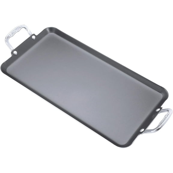 YANGLI NSF Certified Double Burner Griddle (20"x11") | 100% Pure Aluminum Nonstick, Ideal for Home & Commercial Kitchen