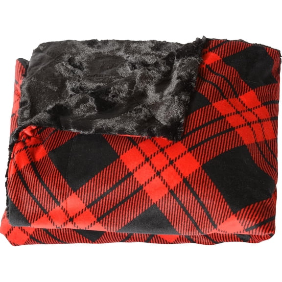 YANGLI Reversible Plush Camping Throw Blanket - Machine Washable Retro Pattern Indoor Outdoor Use