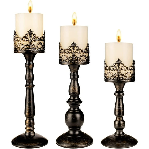 YANGLI Vintage Gothic Candle Holder Set - Table Centerpiece Candle Stand
