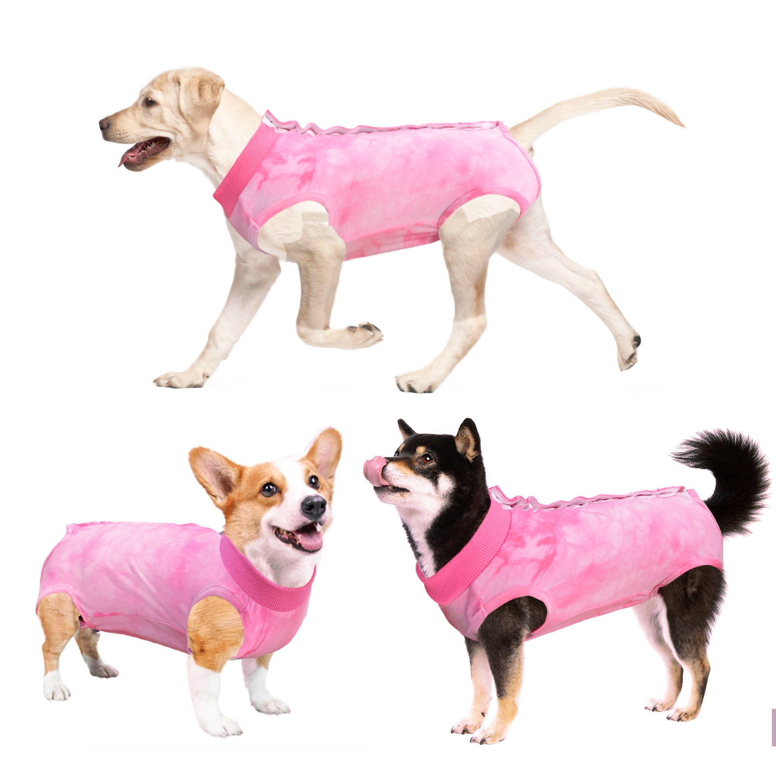 YANGUMGUAN Dog Surgery Recovery Suit for Female Male Dogs, Cone E