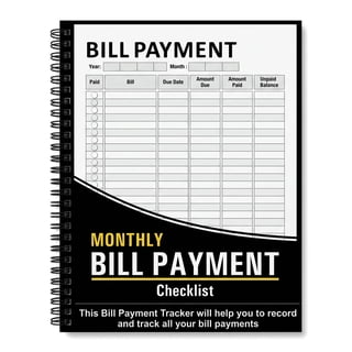 YANGXIN Bill Tracker Notebook - Monthly Bill Payment Checklist - 8.66" x 11"