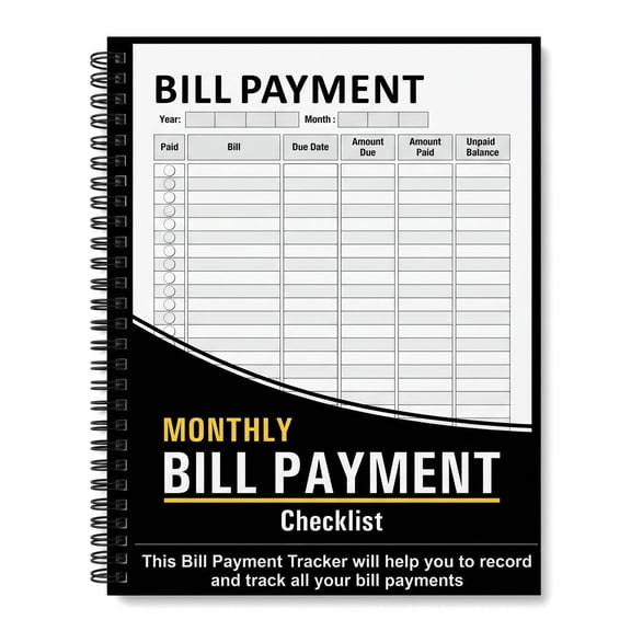 YANGXIN Bill Tracker Notebook - Monthly Bill Payment Checklist - 8.66" x 11"