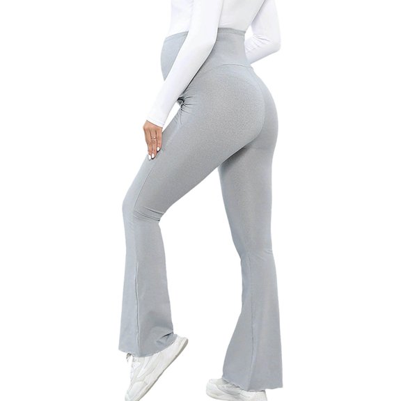 YANGXINX Flare Leggings for Women High Waisted Solid Tummy Comtrol Lifting Maternity Yoga Pants Breathable Dance Workout Gym Running Tights