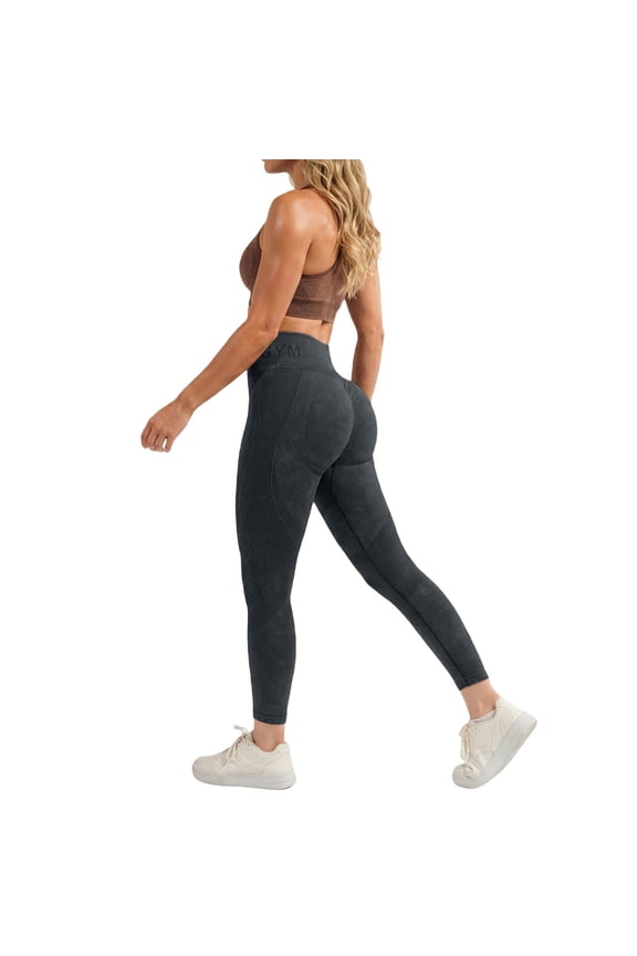 High Wait Yoga Pants Women 2026 Trendy Seamless Textured Print Butt Lifting Tummy Control Leggings Stretchy Breathable Workout Trousers