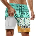 thumbnail image 1 of YANGXINX Men's Board Shorts with Compression Liner Summer Melting Ice Print Elastic Waist Swim Trunks Hawaiian Beach Vacation Bathing Suits, 1 of 4