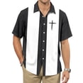 thumbnail image 1 of YANGXINX Men's Short Sleeve Button Down Bowling Shirts Hawaiian Casual Christian Jesus Printed Summer Regular Fit Beach Vacation Clothes, 1 of 5