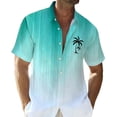 thumbnail image 1 of YANGXINX Mens Short Sleeve Shirts 2026 Summer Hawaiian Tropical Tree Gradient Print Button Down Tops Casual Beach Vacation Loose Fit Shirt, 1 of 3