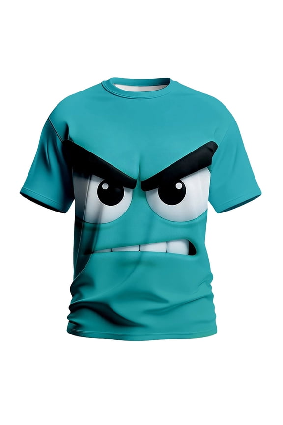 Mens T-Shirts 2026 Funny 3D Graphic Print Short Sleeve Crew Neck Tees Casual Stretch Loose Fit Tops