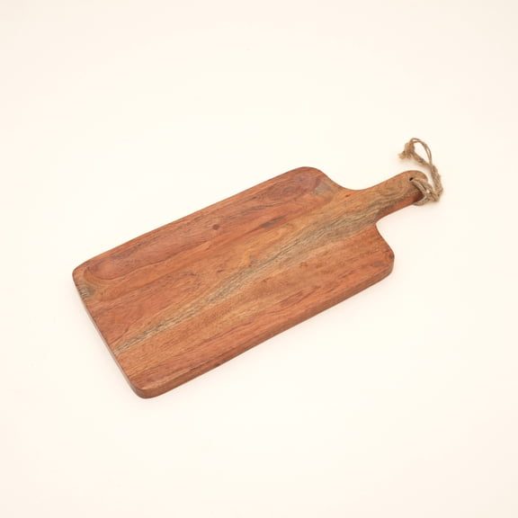 YANGXUN 18 Natural Acacia Wood Paddle Cutting Board with Handle Multipurpose Charcuterie Serving Board for Kitchen Entertaining