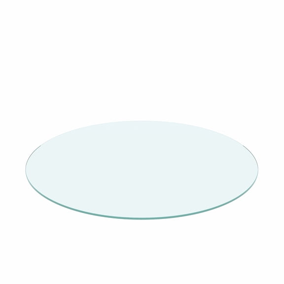 YANGXUN 20 Inch Round Clear Tempered Glass Table Top 1/4 Inch Thick Flat Polished Edge Replacement Glass Tabletop