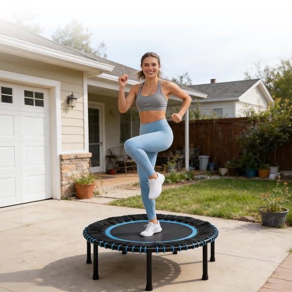 YANGXUN Fitness Trampoline Rebounder 40 Inch Blue with Durable Bungee Ropes Heavy Duty Iron Frame 330lbs Max Load