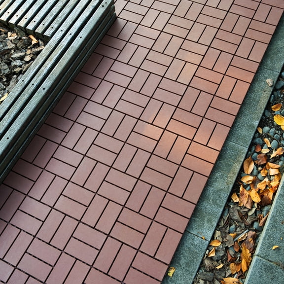 YANGXUN 44 Pack Interlocking Patio Deck Tiles 12x12 Inch Square Waterproof All Weather Outdoor Floor Tiles for Poolside Balcony Backyard Brown