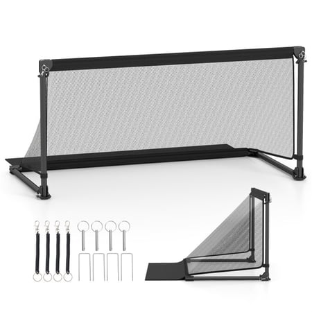 YANGXUN 47 Inch Portable Folding Soccer Goal M Size Practice Training Net with Heavy Duty Metal Frame and Tear Resistant PE Mesh Black