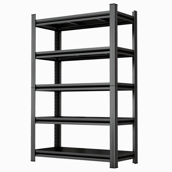YANGXUN 5 Tier Heavy Duty Metal Storage Shelves 2200LBS Capacity Adjustable Garage Shelving Unit and Multi Functional Workbench Black