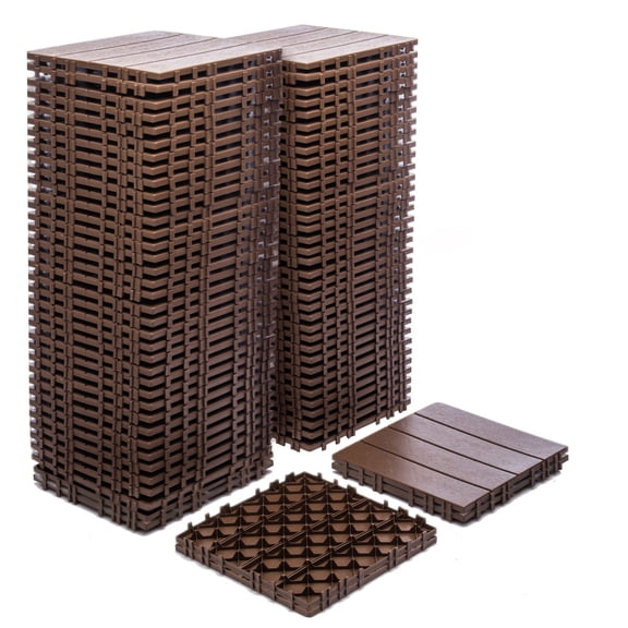 YANGXUN 68 Pack Plastic Interlocking Deck Tiles 11.42x11.42 Inch All Weather Patio Pavers All-Purpose Non Toxic Outdoor Flooring for Balcony Porch Pool Side 61.6 Sq Ft