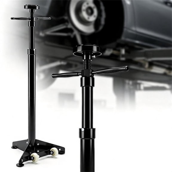 YANGXUN Adjustable Underhoist Support Jack Stand Heavy Duty Hoist Support Stand with Triangular Wheels Platform for Auto Repair Workshop Black