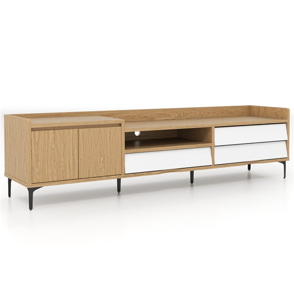 YANGXUN Mid-Century Modern Entertainment Center with Multi-Storage Media Console for Home Use