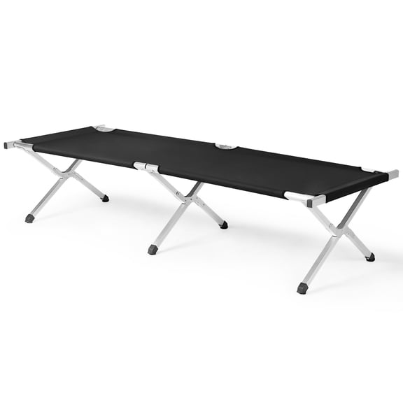 YANGXUN Portable Folding Camping Cot Heavy Duty Aluminum Sleeping Bed Lightweight Outdoor Guest Bed with Durable Travel Carrying Bag Black