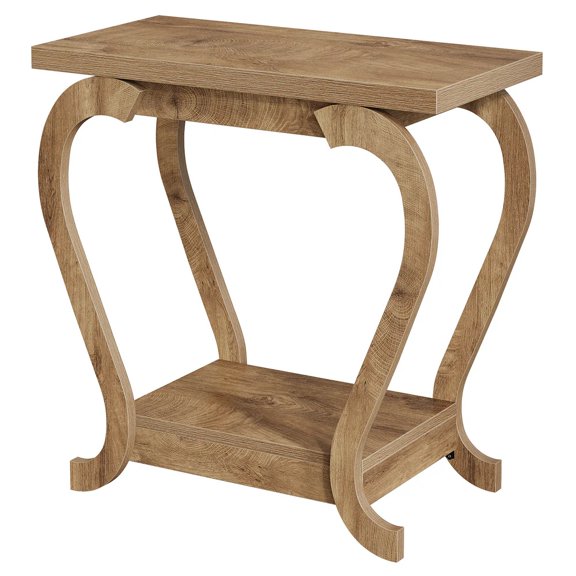 YANGXUN Rustic Style Multi-Purpose Side Table with Open Storage Shelf for Indoor Home Decor