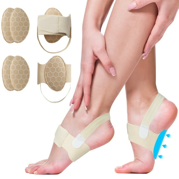 YANGYICHEN Arch Support Braces for Plantar Fasciitis Relief - Adjustable Arch Support Compression Bands, Non-Slip Removable Arch Support Pads for Flat Feet, High Arches, and Fallen Arches-Unisex