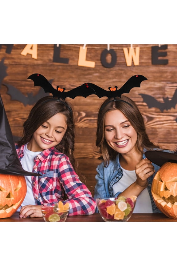 2024 Halloween Decorations,Halloween Headbands for Women,Girls Halloween Headband,Day Of The Dead Hair Hoop Headband,Halloween Party Dance Non-woven Batcobra Bats Decorate Headbands