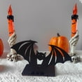 thumbnail image 1 of YANHAIGONG 2024 Halloween Decorations,Halloween Wood Candle Holder, Funny Shadow Scary Candlestick Wooden Bat Table Sign, Tabletop TeaLight Candle Stand Halloween Table Centerpiece Decoration, 1 of 6