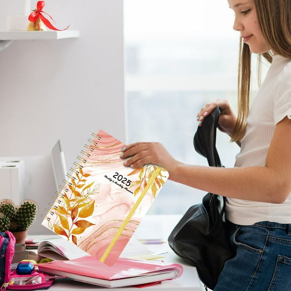 YANHAIGONG 2025 Planner ,2025 Daily Planner,2025 Weekly Planner for Time Management, Monthly Tabs, Pen Holder,Inspirational Notebook,Schedule Plan Self Discipline Notebook ,Coil Notebook,A5