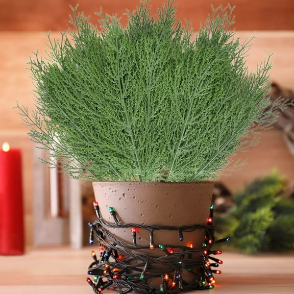 YANHAIGONG Artificial Pine Branches,Artificial Pine Leaves Branches,Fake Greenery Pine Sprigs,Faux Picks for DIY Garland Wreath Christmas Embellishing and Home Garden Decoration 60 Pcs