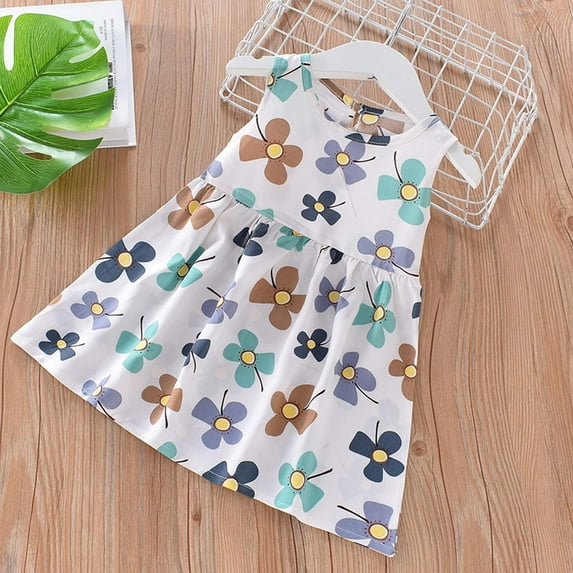 YANHAIGONG Baby Delas!Toddler Girl Ste Girls Short Sleeve Dresses Toddler Girl Strawberry Dress Easter Summcotton Casual Swing Twirly Sundress ,,Casual Easter Dress for Kids